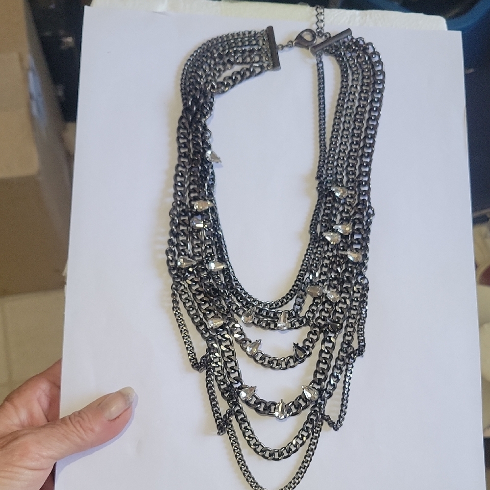 Elegant Silver Multi-Layered Necklace
